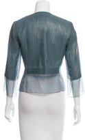 Thumbnail for your product : Akris Leather-Paneled Silk Jacket w/ Tags