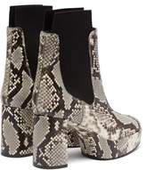 Thumbnail for your product : Acne Studios Platform Python Effect Leather Chelsea Boots - Womens - White Black