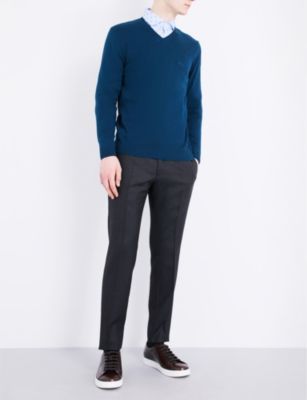 HUGO BOSS Slim-fit tapered wool trousers