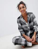 Thumbnail for your product : ASOS Design Mono Check Woven Traditional Pyjama Set