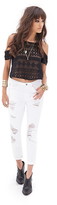 Thumbnail for your product : Forever 21 Open-Shoulder Lace Halter Top