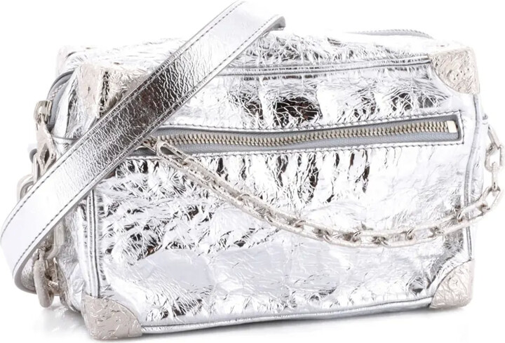 Louis Vuitton Pre-Owned Soft Trunk Bag Crushed Metallic Calfskin Leather Mini crossbody bag