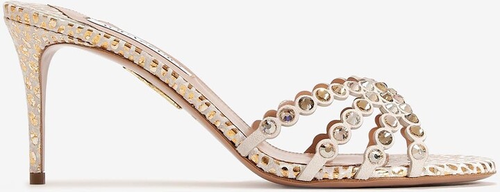 Aquazzura Tequila 75 Crystal Embellished Mules