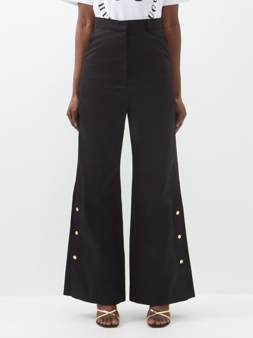 AZ Factory x Thebe Magugu X Thebe Magugu Cropped Cotton Flared Trousers ...