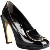 Thumbnail for your product : Fendi black patent leather buckle detail stacked heels