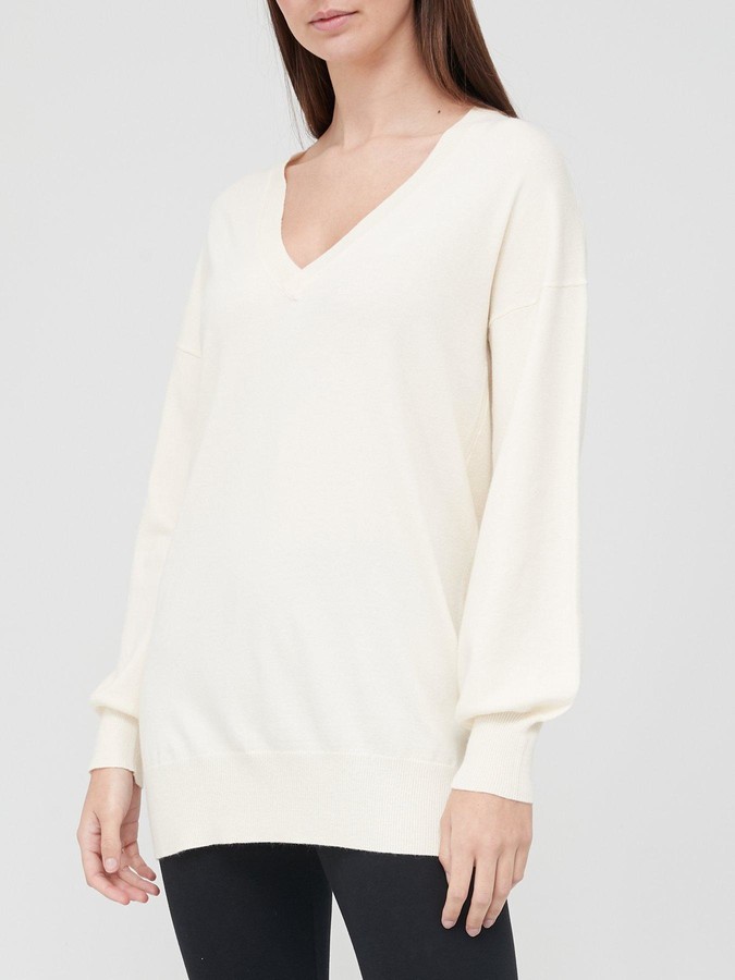 cream longline jumper