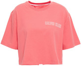 Thumbnail for your product : Calvin Klein Performance Cropped Printed Stretch-cotton-jersey T-shirt