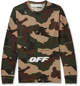 Thumbnail for your product : Off-White Off White Slim-Fit Logo-Embroidered Camouflage-Print Cotton-Jersey T-Shirt - Men - Army green
