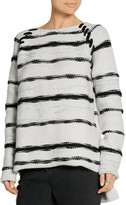 Thumbnail for your product : Baja East Striped Cashmere And Wool-blend Sweater - Light gray