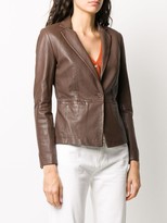Thumbnail for your product : S.W.O.R.D 6.6.44 Impact fitted leather jacket
