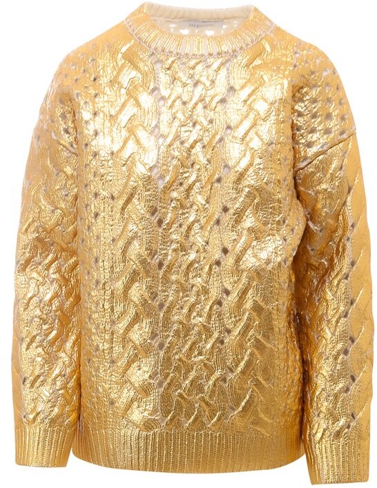 gold cable knit sweater