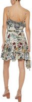Thumbnail for your product : Camilla Crystal-embellished Ruffled Printed Silk Crepe De Chine Mini Dress