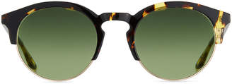Barton Perreira Men's Griffin Half-Rim Round Sunglasses