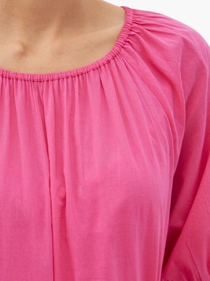 Apiece Apart Simone Organic-cotton Chambray Midi Dress - Pink