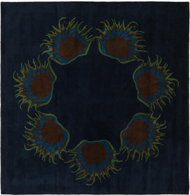 Isabelline Square Otto Navy Blue Rug