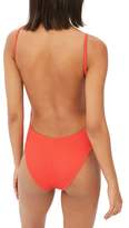 Thumbnail for your product : Topshop Plunge Wide Rib One-Piece Swimsuit