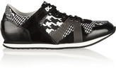 Thumbnail for your product : McQ Runner houndstooth-print canvas and leather sneakers
