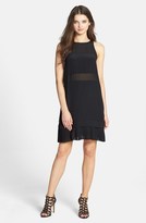 Thumbnail for your product : Nicole Miller Sheer Inset Silk Shift Dress
