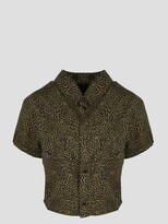 cropped shirt in leopard-print fluid  