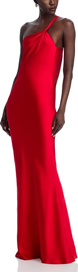Norma Kamali One Shoulder Open Back Gown