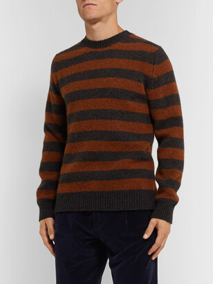 CONNOLLY + Goodwood Striped Shetland Wool And Cashmere-Blend Sweater
