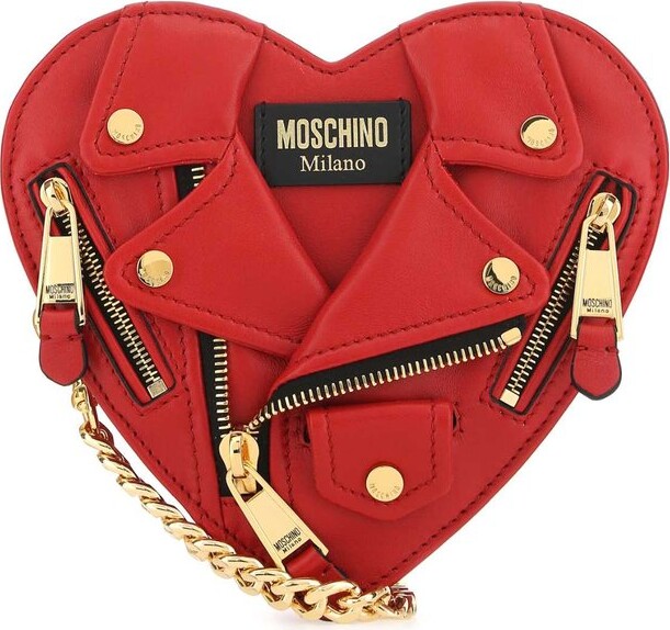 Quilted Leather Heart Clasp Crossbody Bag