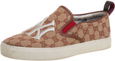 Thumbnail for your product : Gucci Beige/Brown GG Canvas MLB NY Yankees Slip On Sneakers Size 40