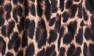 1 STATE Leopard Print Long Sleeve Smocked Dress
