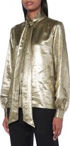 Thumbnail for your product : Saint Laurent Silk-blend lame blouse