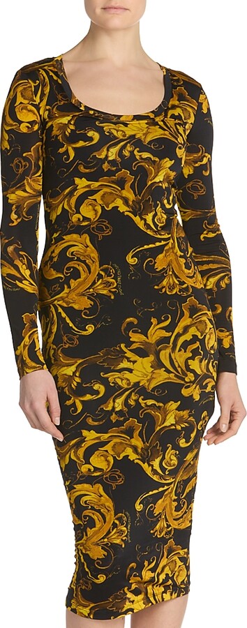 Versace Jeans Couture Organzino Pr Barocco Dress