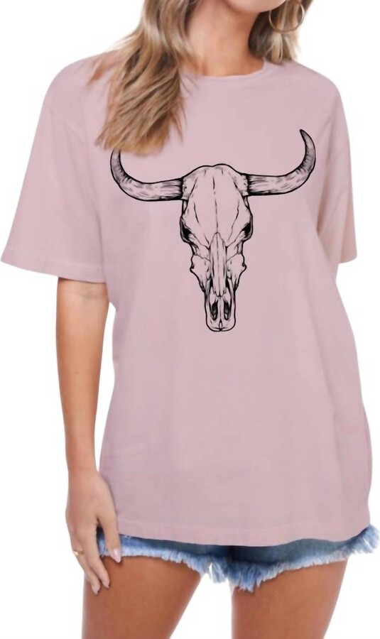 Zutter Longhorn Graphic Tee Top In Purple