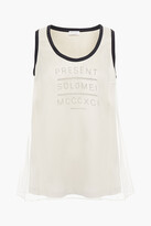 Thumbnail for your product : Brunello Cucinelli Bead-embellished Printed Silk-organza Tank