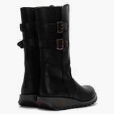 Thumbnail for your product : Fly London Suli Black Leather Low Wedge Calf Boots