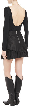 Walter Baker Marni Tiered Leather Mini Skirt