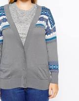 Thumbnail for your product : ASOS CURVE Exclusive Cardigan With Holidays Fairisle