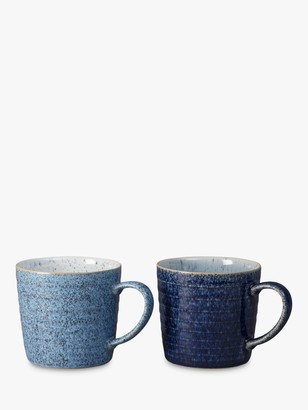 Denby Studio Blue Ridged Mugs