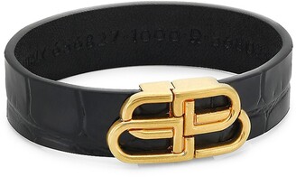 Balenciaga BB Leather Thin Bracelet - ShopStyle