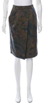 Dries Van Noten Printed Silk-Blend Skirt Teal Printed Silk-Blend Skirt
