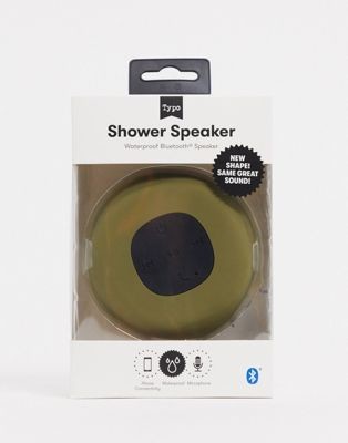 Typo LED shower speaker in matte khaki