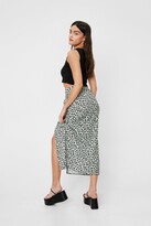 Thumbnail for your product : Nasty Gal Womens Dalmatian Print Split Hem Midi Skirt - Green - 10