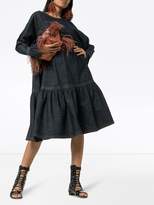 Thumbnail for your product : Valentino tiered denim midi-dress