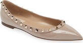 Thumbnail for your product : Valentino Garavani Rockstud Pointed Toe Ballerina Flat
