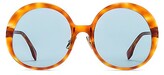Thumbnail for your product : Fendi Promeneye Oversize Round Sunglasses in Brown
