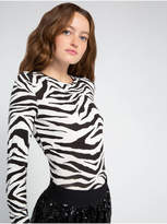 Thumbnail for your product : Alice + Olivia DELAINA ZEBRA PRINT CROP TOP