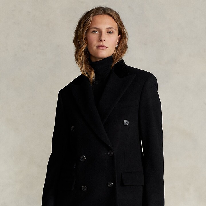 Ralph Lauren VelvetTopcollar WoolBlend Melton Coat ShopStyle