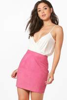 Thumbnail for your product : boohoo Ilia Colour Pop Suedette A Line Mini Skirt