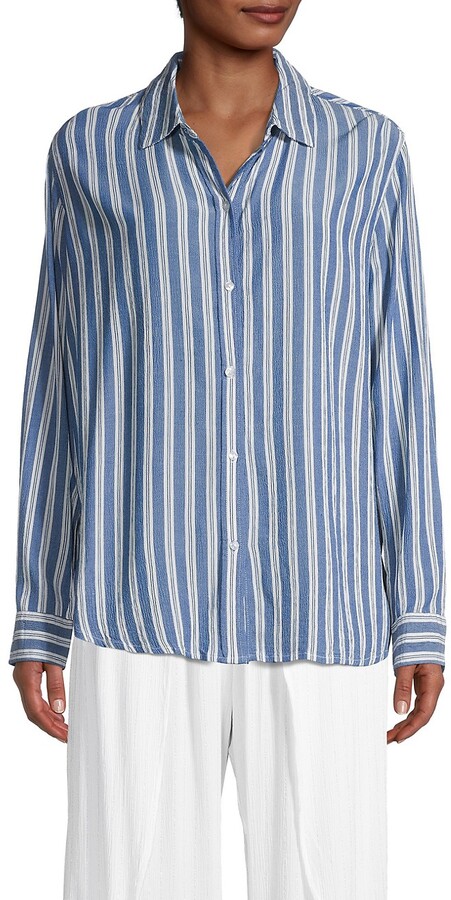 striped button up shirts & tops