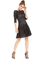 Thumbnail for your product : Betsey Johnson Contrast-Lace Pleated Dress