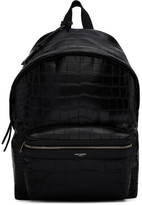 Thumbnail for your product : Saint Laurent Black Croc City Backpack