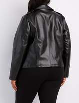 Thumbnail for your product : Charlotte Russe Plus Size Faux Leather Moto Jacket